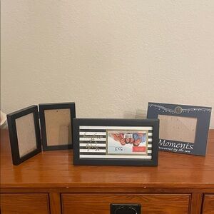 Black and Navy Photo Frame 3 Set